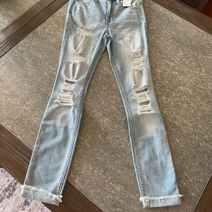 Hi rise crop super skinny jeans